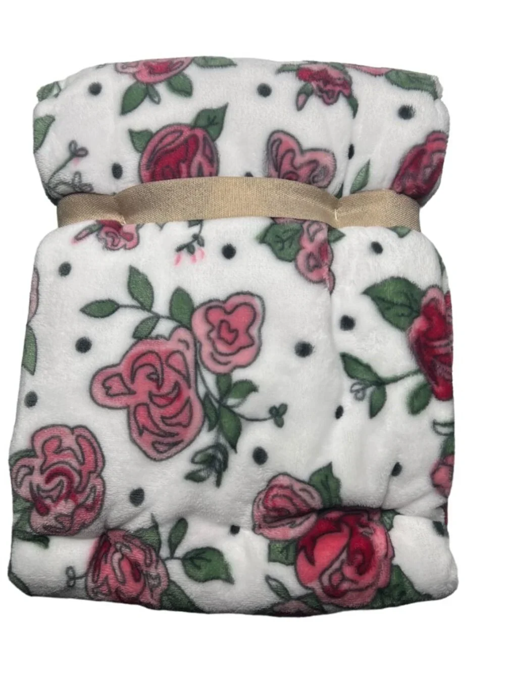 NWT Floral Flowers Roses Adirondack Baby Blanket Plush Pink White Green My Cozy - Picture 3 of 8